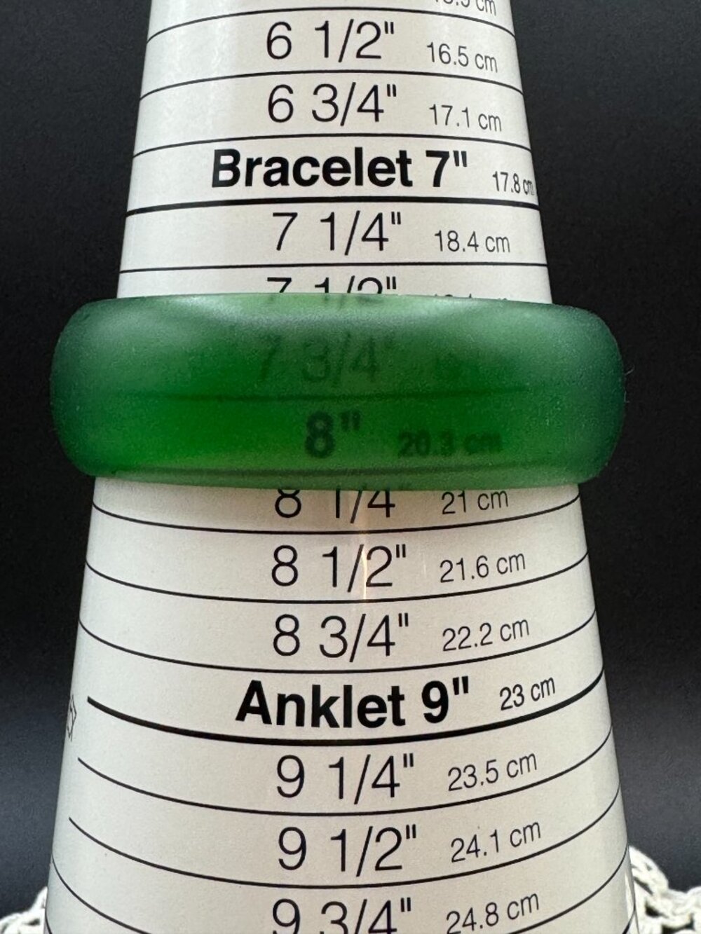 VTG 1950s Spinach Green Lucite Dome Bangle Bracelet - Picture 5 of 5